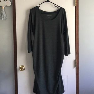 Ruched maternity body con dress